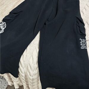 Darc Sport Black and White Track Pants with Graphic Design